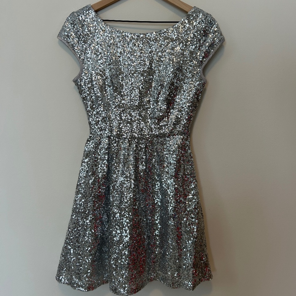 Silver Sequin mini dress by B.Smart